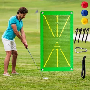 Golf Training Mat for Swing Detection Batting, Path Feedback Golf Swing Mat, Analysis Swing Path and Correct Hitting Posture Golf Practice Mats, Advanced Golf Training Aid for IndoorOutdoor