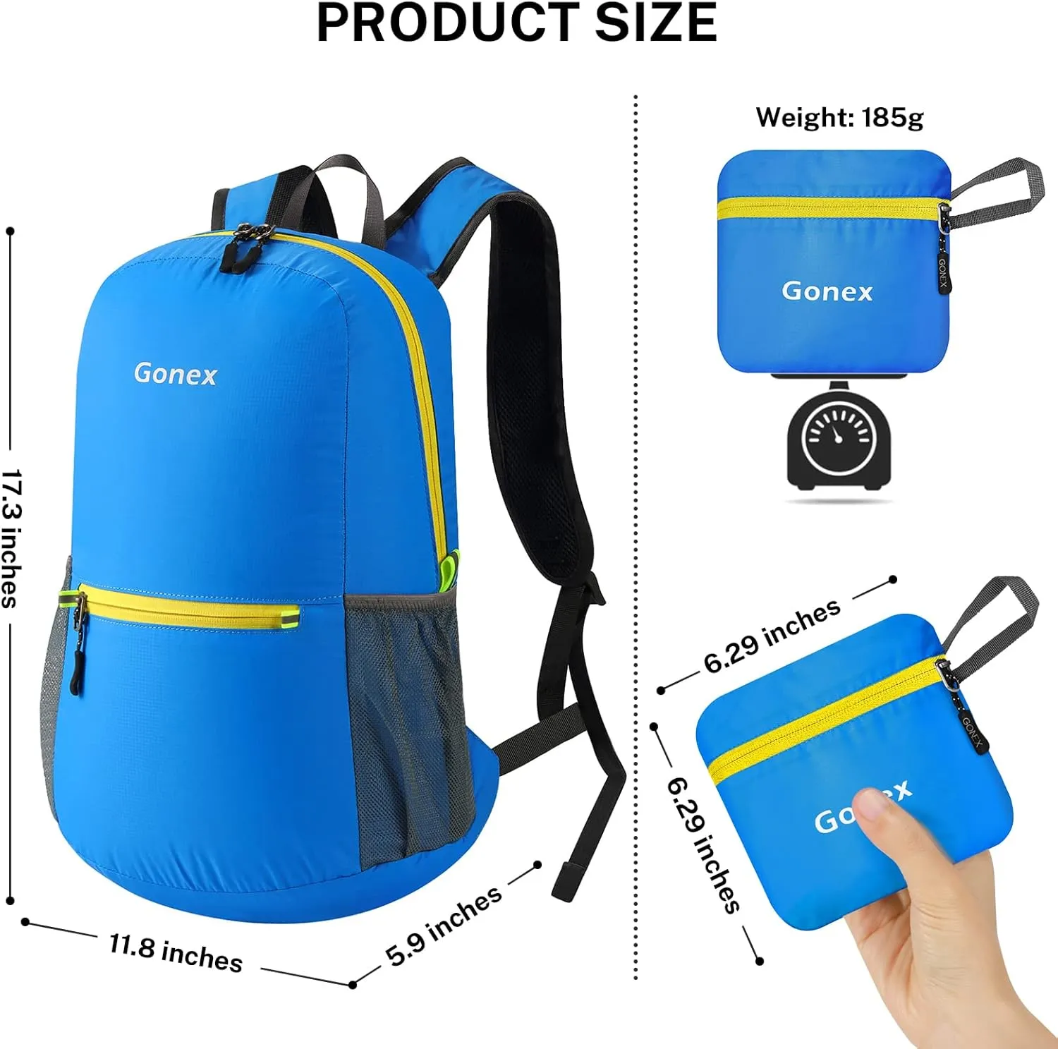Gonex Ultra Lightweight Packable Backpack 20L Daypack Handy Foldable Camping Outdoor Travel Cycling Backpacking