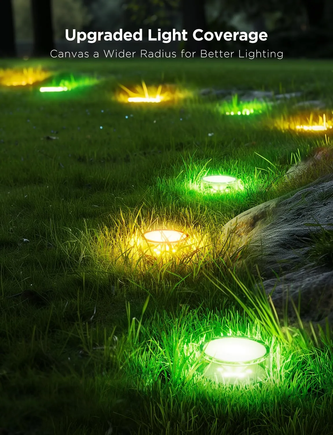 Govee Outdoor Ground Lights 2, 50ft Patio Decorations, 15 Pack RGBIC Pathway Lights with 100LM Warm White, IP67 Waterproof, 63 Scene Modes, Works with Alexa, Google Assistant