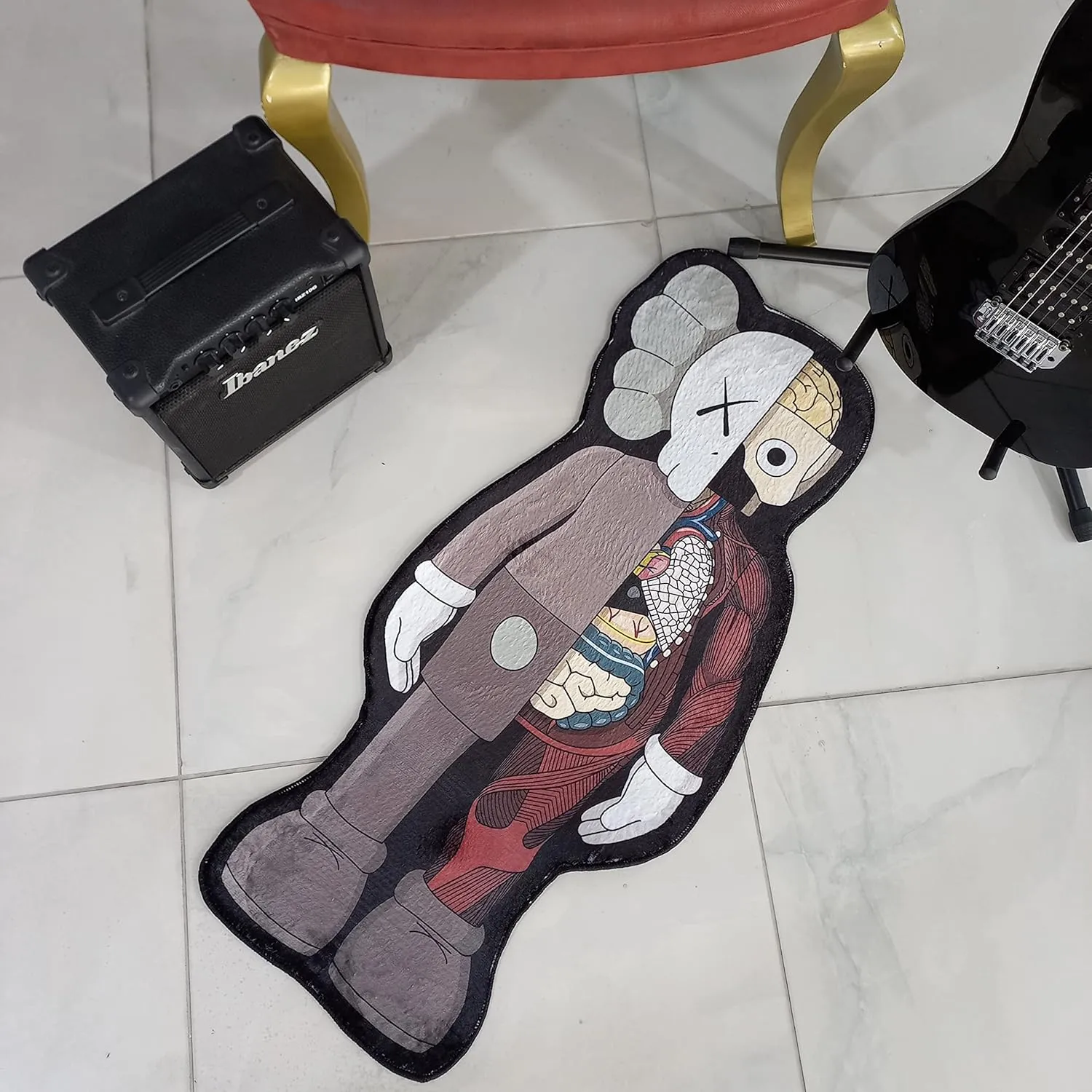 Graffiti Fan Hypebeast Decorative Rug Sneakerhead Non Slip Shaped Carpet Lover Street Art Mat for Home Decor (Ultra Soft Quality, 1.3x3 ft.)