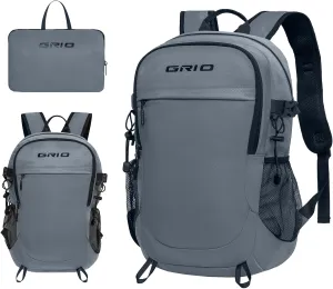 GRIO 40L Lightweight Hiking Backpack for Men and Women, Packable Backpack for Travel Outdoor Sports Camping (grey)