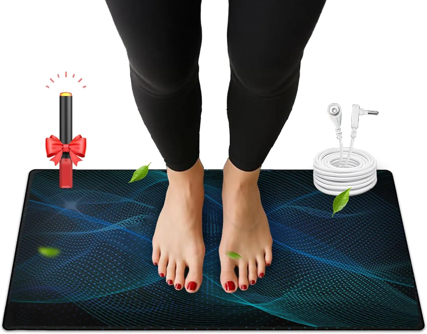 Grounding Mat for Desk, Grounded Mats for Sleep, Pain Relief, Stress Relief, Earth Connected Therapy. Grounding Pads with 15ft Cord, Indoor Grounded for Full Body Balance & Wellness Support(26.5x10in)