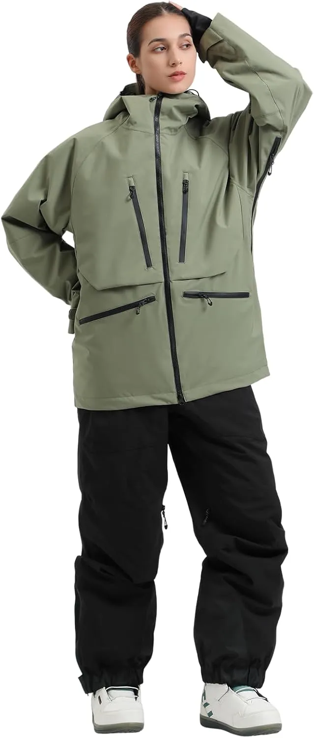 GSOU SNOW Mens Snowboard Jacket Womens Ski Coat Waterproof Insulated Snow Coat Winter Hooded Mountain Jackets
