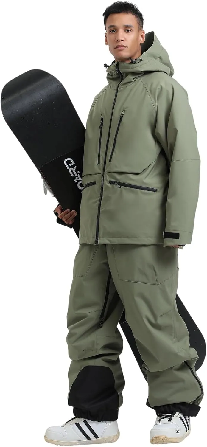 GSOU SNOW Mens Snowboard Jacket Womens Ski Coat Waterproof Insulated Snow Coat Winter Hooded Mountain Jackets
