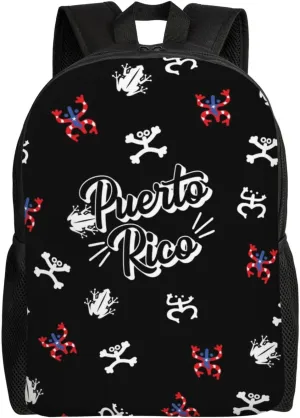 GTEVUTS Puerto Rico Taino Backpack for Men Women - Puerto Rico Gifts-Patriotic Chic Laptop Black Shoulder Bag Travel Camping Work Outdoor Backpacks,15 Inch,Black