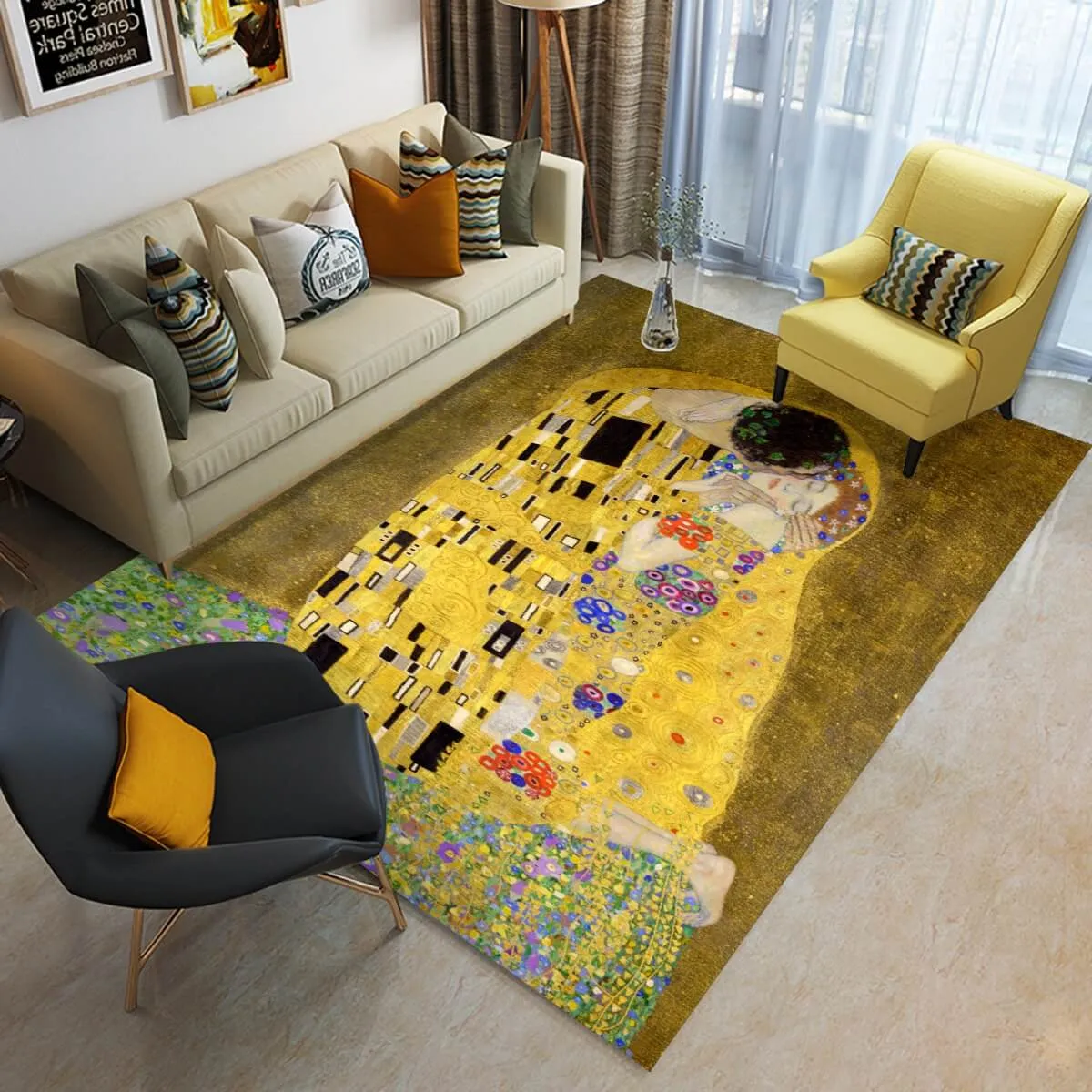 Gustav Klimt The Kiss Floor Mat