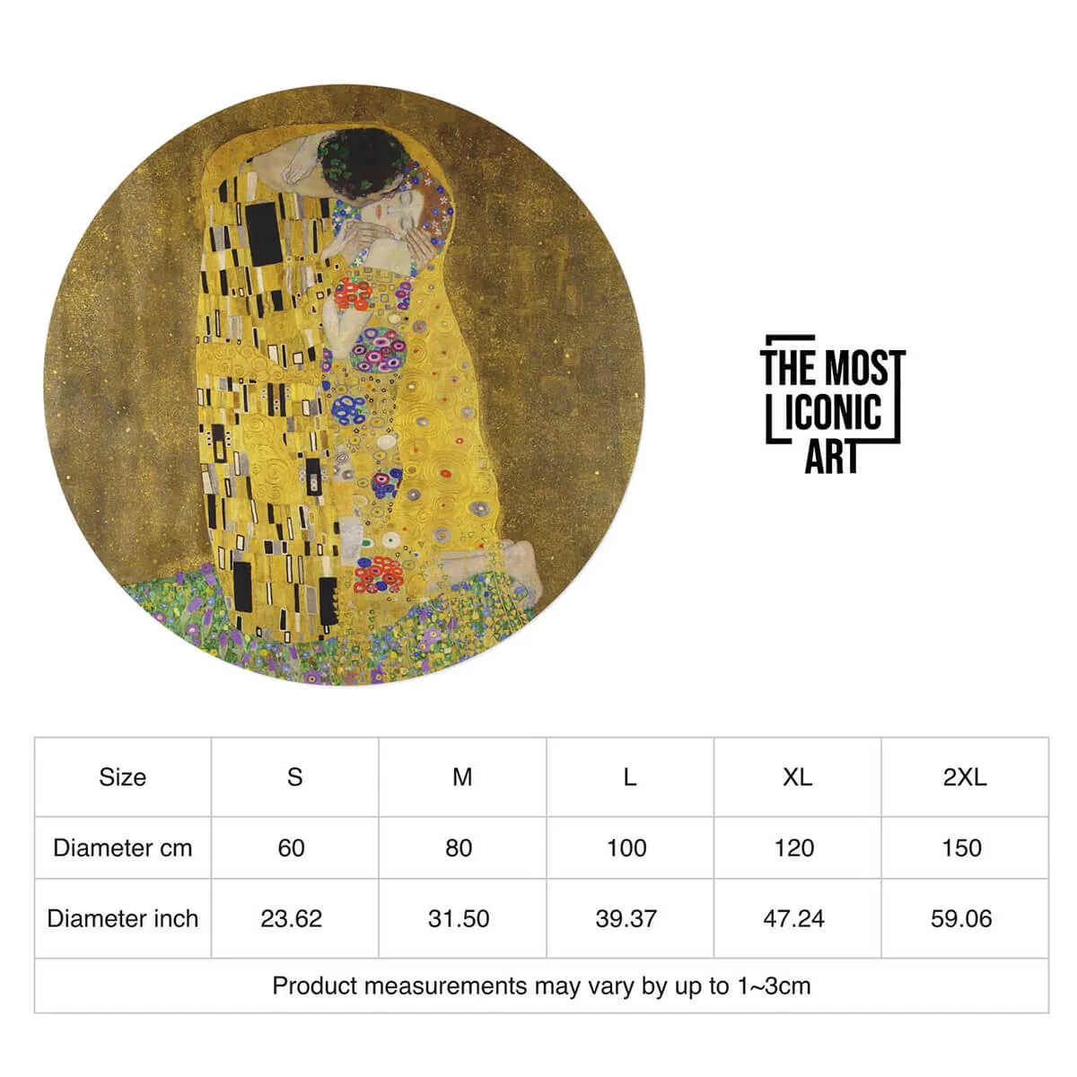 Gustav Klimt The Kiss Round Mat