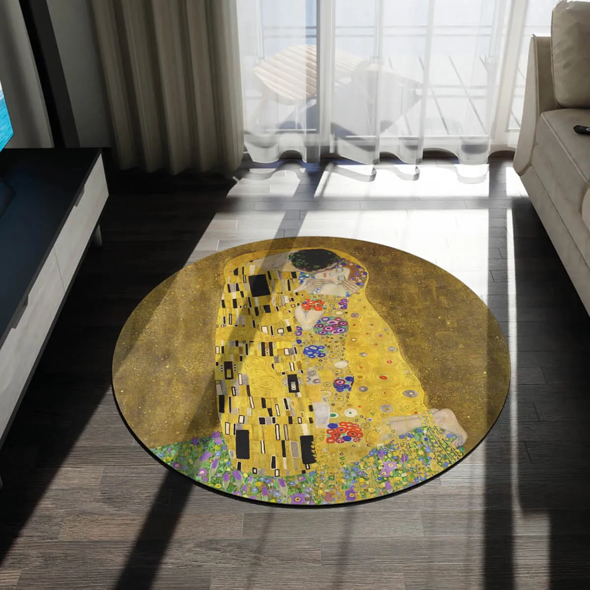 Gustav Klimt The Kiss Round Mat
