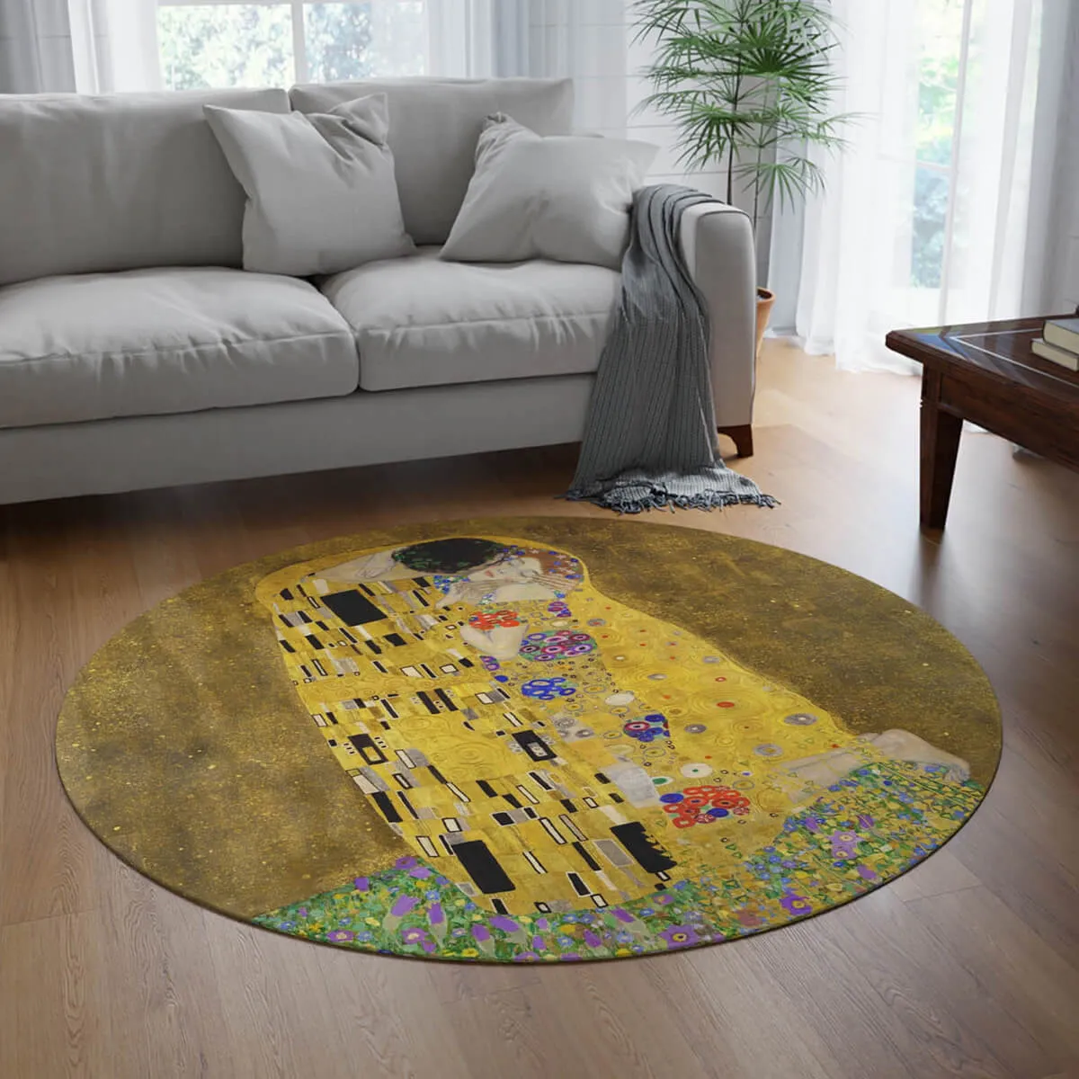 Gustav Klimt The Kiss Round Mat