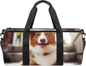 Gym Bag for Women,Small Gym Bag for Men,Border Collie Dog,Overnight Bag