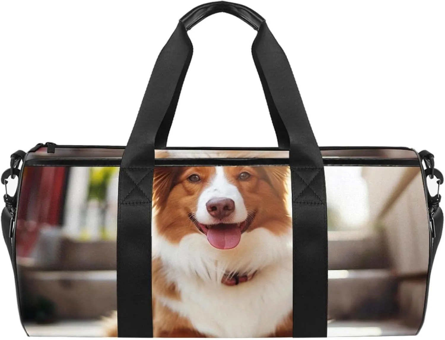 Gym Bag for Women,Small Gym Bag for Men,Border Collie Dog,Overnight Bag