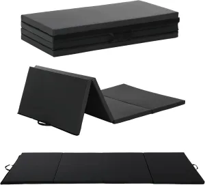Gymnastics Tumbling Mats Portable Gymnastics Mat Foldable Tumbling Mat Thick PU Leather Exercise Mat Yoga Mat with Carrying Handles for home Workout outdoor Yoga Gymnastics