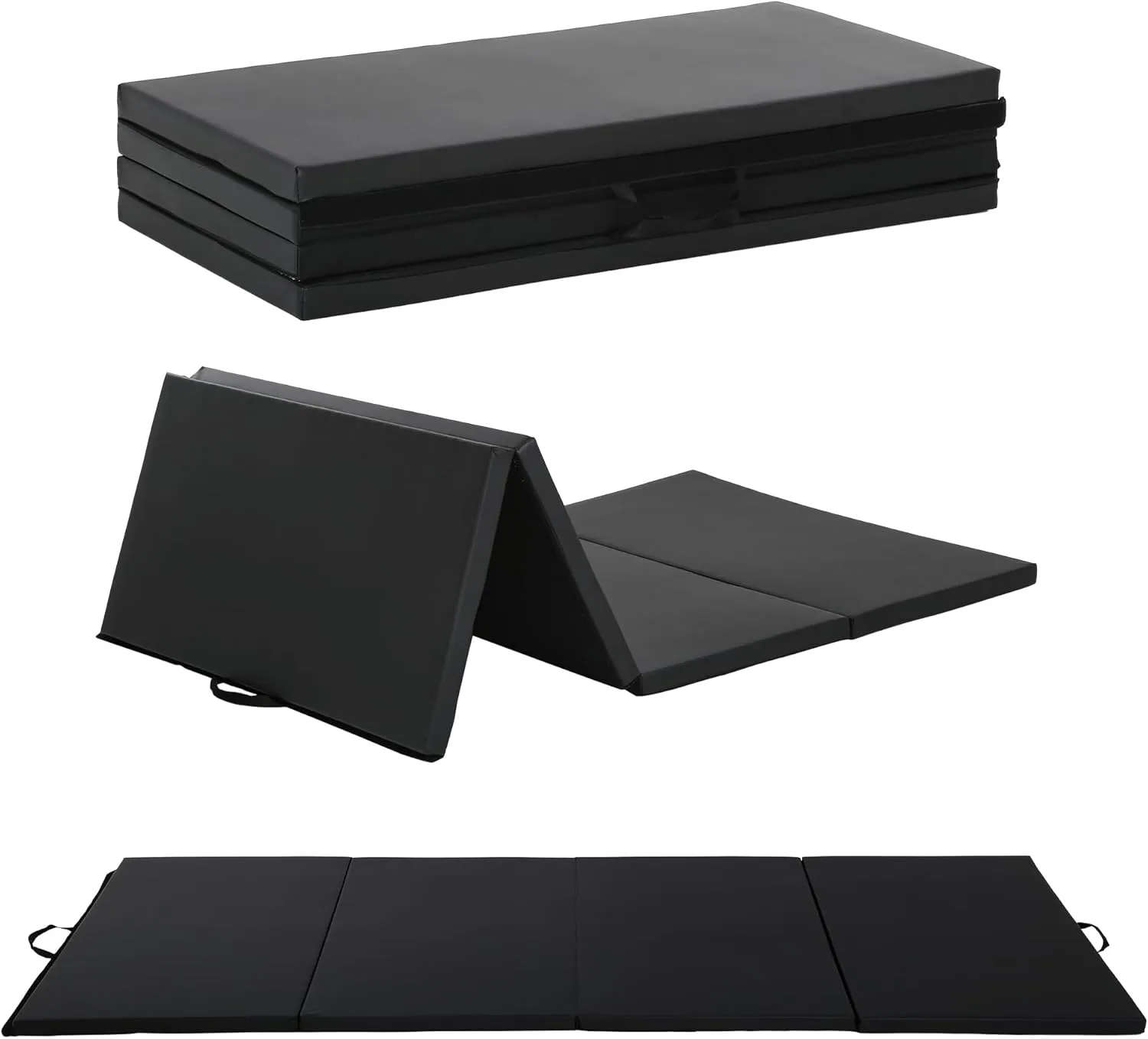 Gymnastics Tumbling Mats Portable Gymnastics Mat Foldable Tumbling Mat Thick PU Leather Exercise Mat Yoga Mat with Carrying Handles for home Workout outdoor Yoga Gymnastics