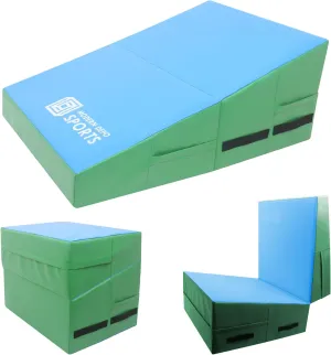 Gymnastics Wedge Mats Folding for Home Use | Incline Mat Cheese Wedge With Waterproof PVC Cover, EPE Foam for Exercise, Tumbling, Yoga, Pilates