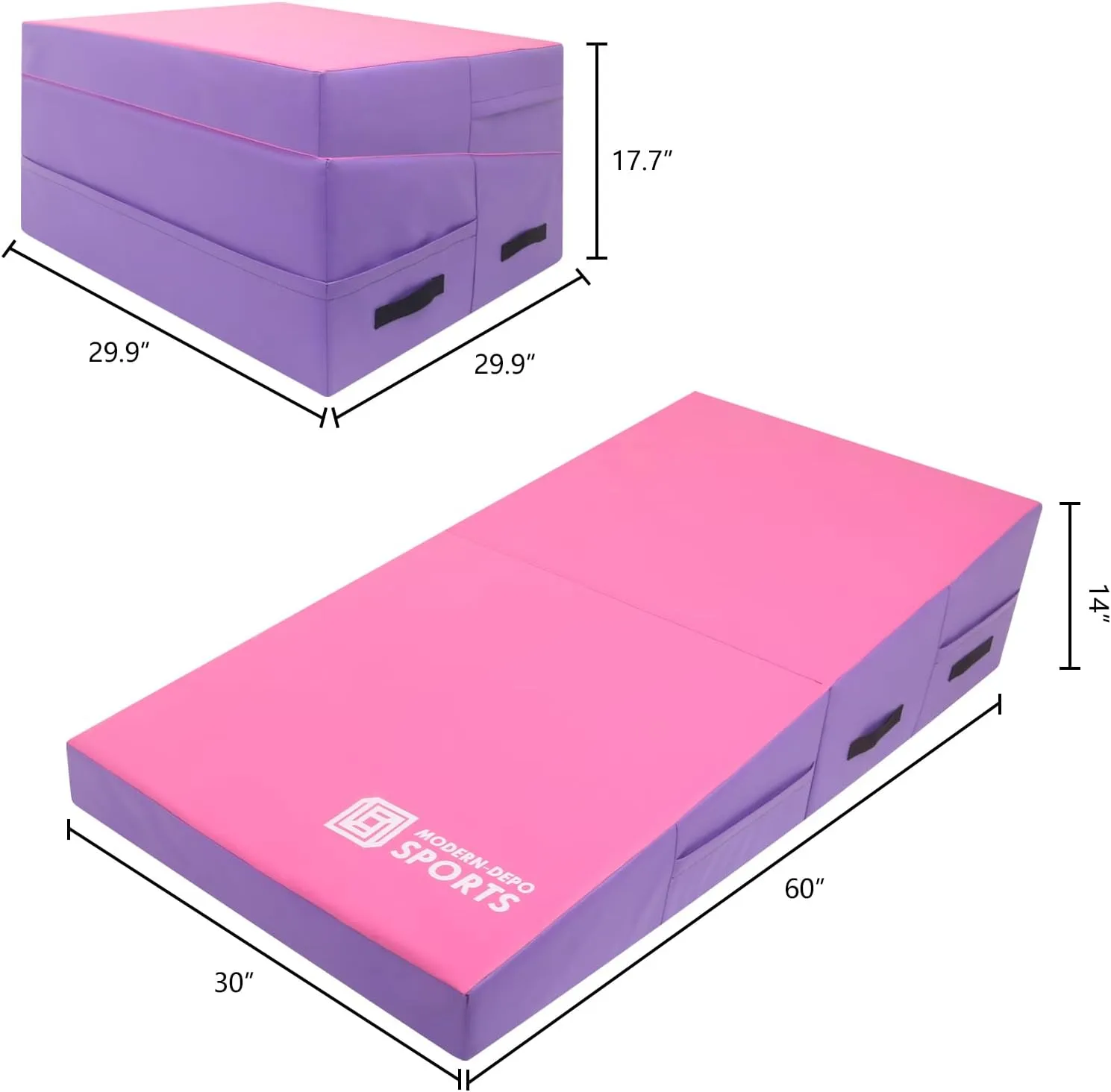 Gymnastics Wedge Mats Folding for Home Use | Incline Mat Cheese Wedge With Waterproof PVC Cover, EPE Foam for Exercise, Tumbling, Yoga, Pilates