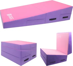 Gymnastics Wedge Mats Folding for Home Use | Incline Mat Cheese Wedge With Waterproof PVC Cover, EPE Foam for Exercise, Tumbling, Yoga, Pilates