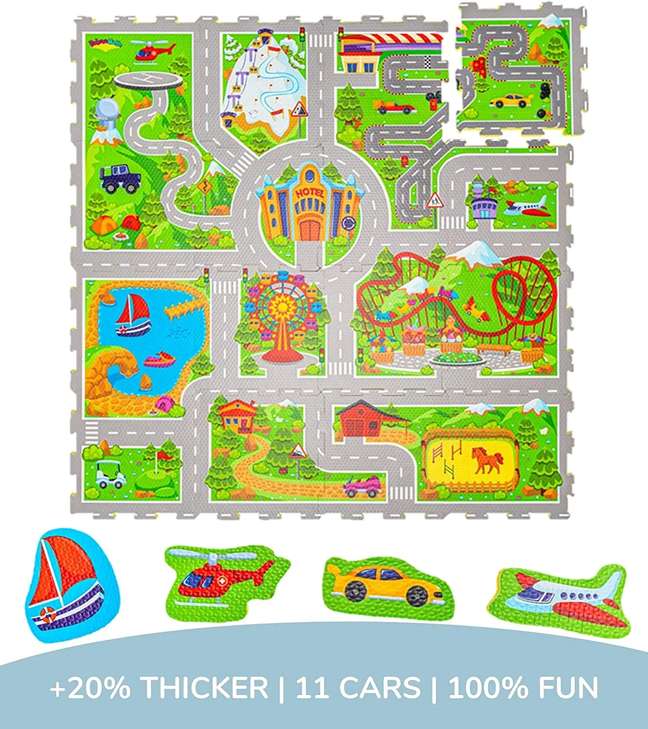 Hakuna Mat City Car Puzzle Mat