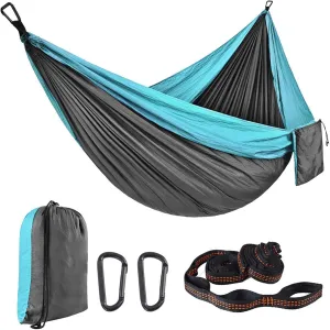 Hammock for Camping Double Hammocks Gear for The Outdoors Backpacking Survival or Travel - Portable Lightweight Parachute Nylon,D