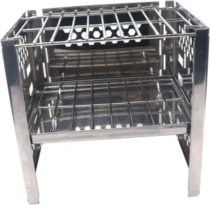 HANABASS Folding Barbecue Grill Mini Bbq Stove for Camping Adjustable Bbq Cooking Set