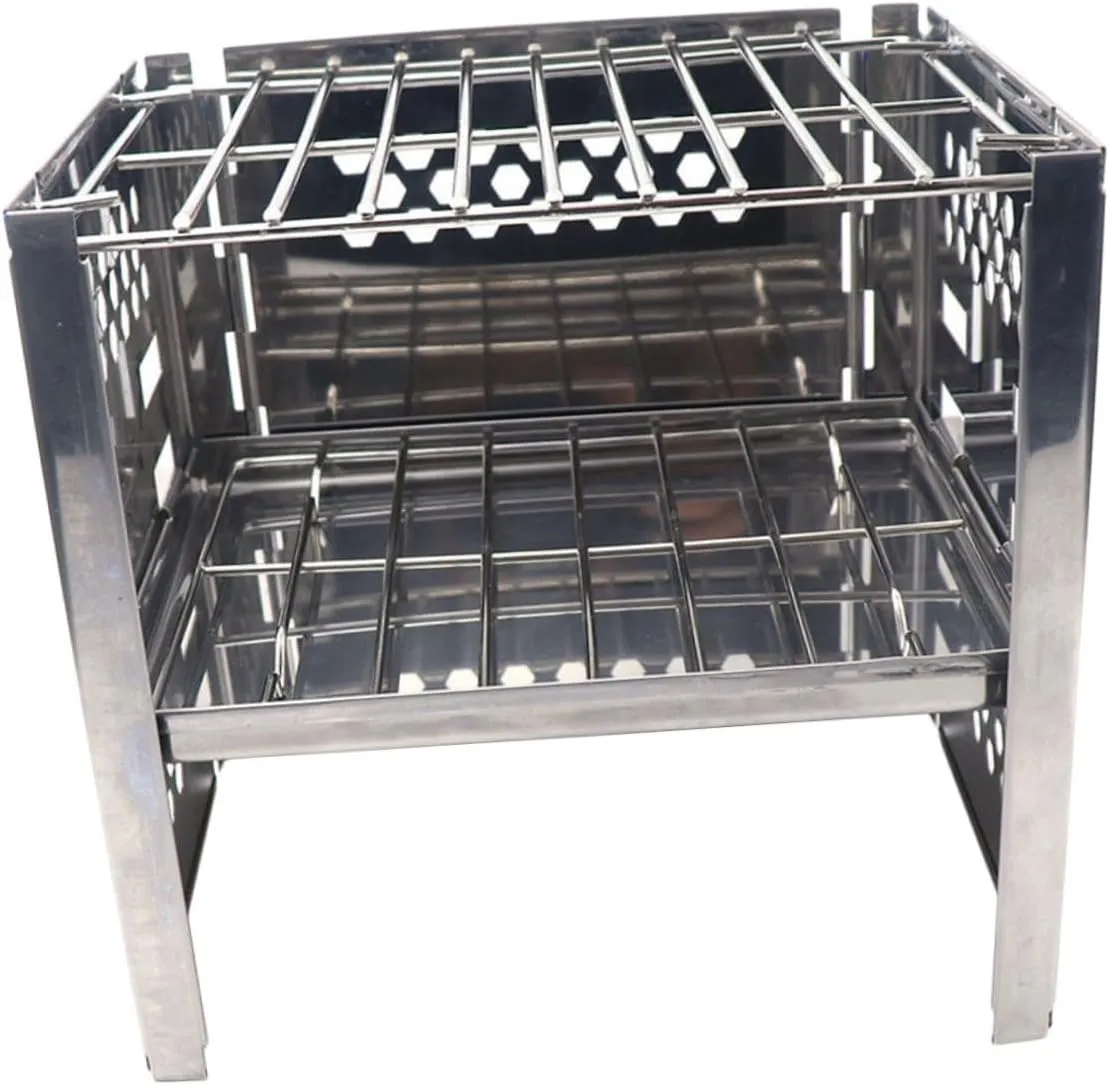 HANABASS Folding Barbecue Grill Mini Bbq Stove for Camping Adjustable Bbq Cooking Set
