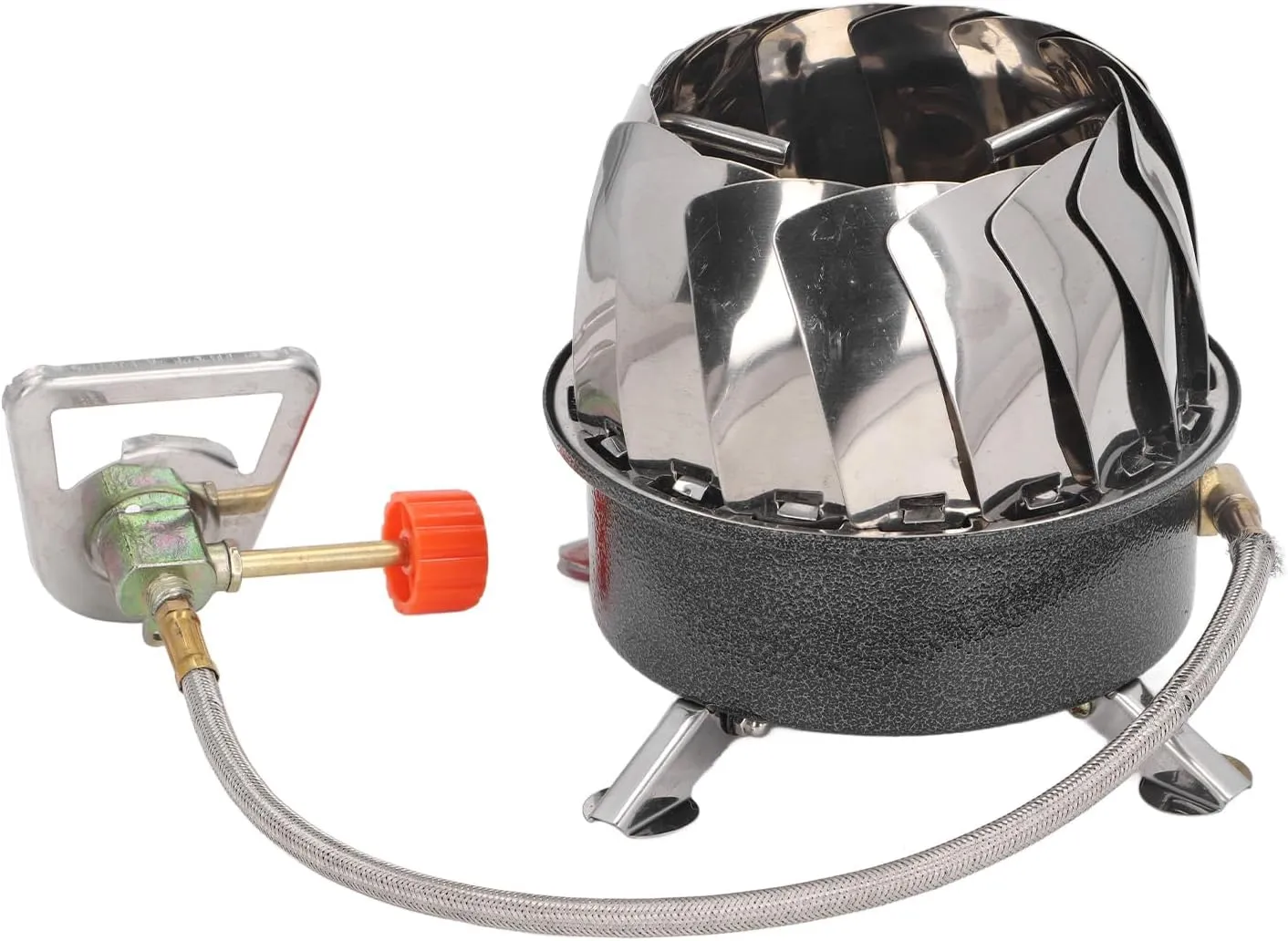 Haofy Folding Mini Stove with Stable Support, Portable Gas Stove for Camping, High Efficiency Wind Outdoor Stove (Round with Tube Buckle)