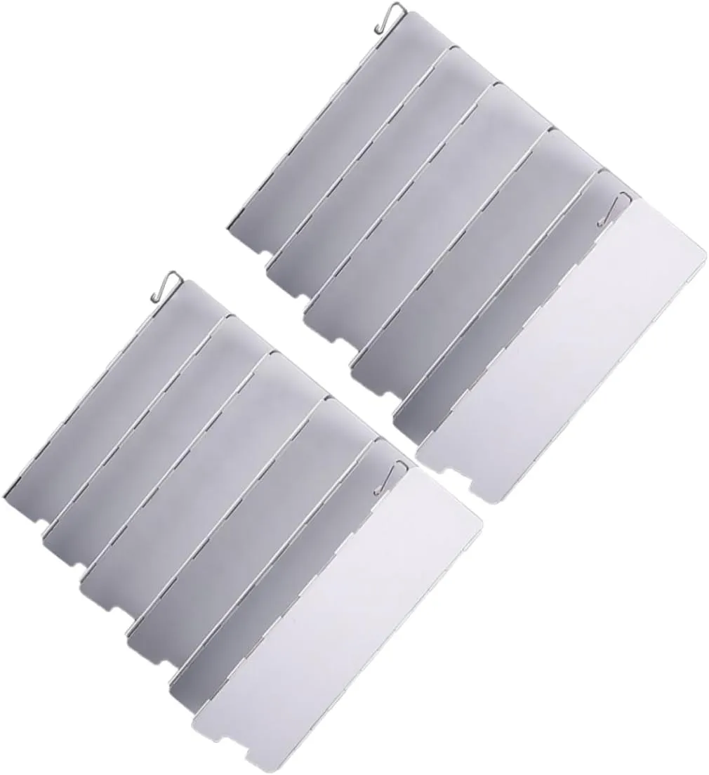 Happyyami Aluminium Alloy Camping Wind Shield for Gas Stove Wind Deflector for Camp Outdoor