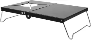 Happyyami Folding Camping Table Adjustable Height Outdoor Grill Stand Heat Resistant Non-Slip Top for BBQ Picnics Gardens and Camping Cooking Gear