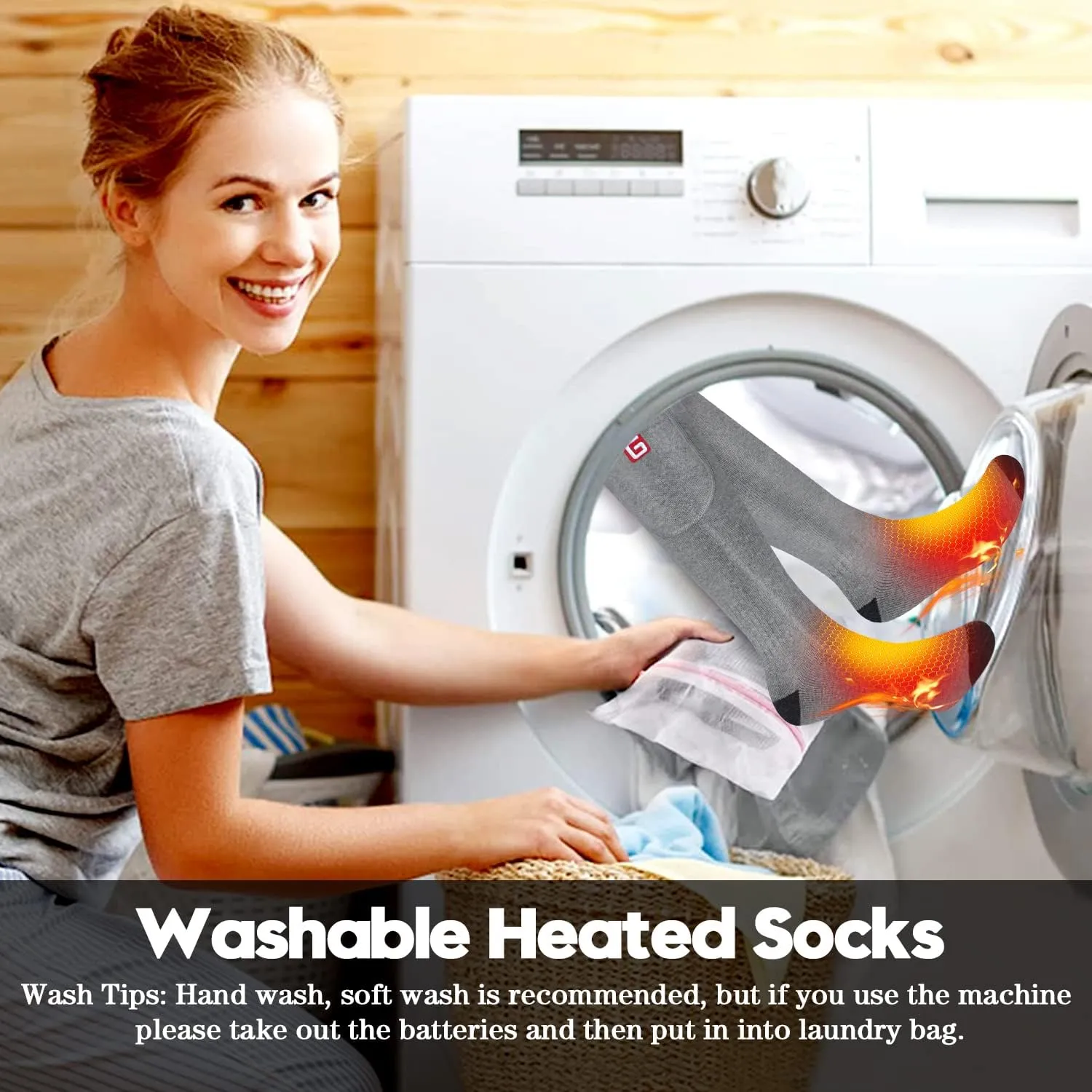 Heated Socks Women Electric Battery Socks Thermal Insulated Socks for Arthritis, Winter Thick Warm Cotton Sox Heating Foot Warmer, Unisex & USA 6-13 Size