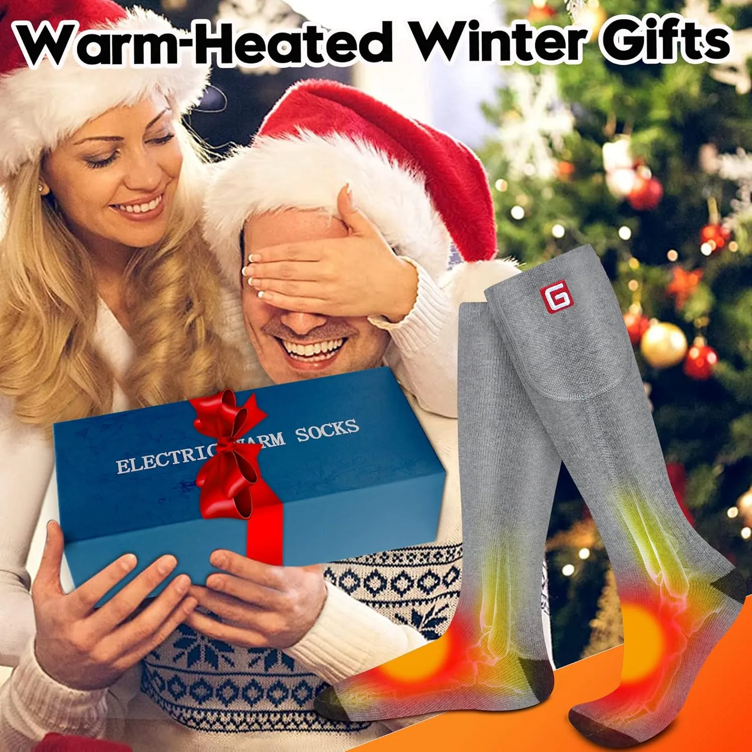 Heated Socks Women Electric Battery Socks Thermal Insulated Socks for Arthritis, Winter Thick Warm Cotton Sox Heating Foot Warmer, Unisex & USA 6-13 Size