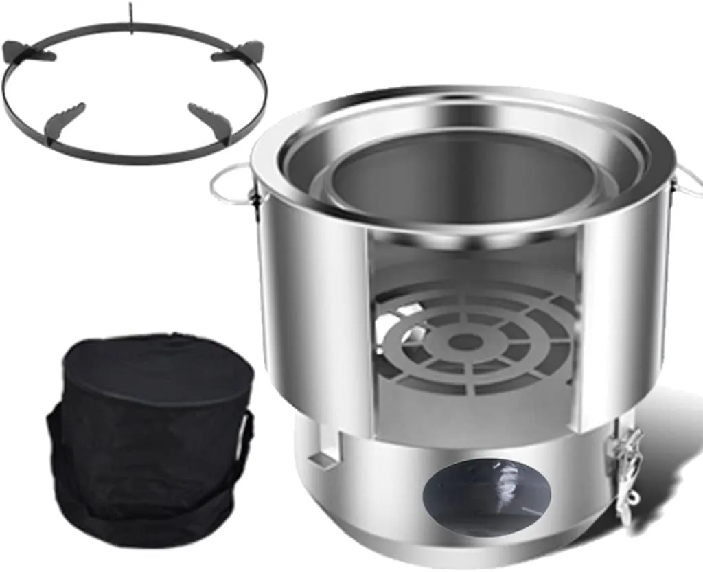 Heating Furnace,Wood Burning Camp Stove, Backpack Wood-Burning Outdoor Picnic Portable Windproof Camping Supplies, Grill, Stove