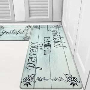 HEBE Anti Fatigue Kitchen Mat Set of 2 Non Slip Cushioned Kitchen Mats for Floor Waterproof Farmhouse Kitchen Rugs and Mats Set Comfort Standing Desk Mat Carpet for Sink,Office,Laundry