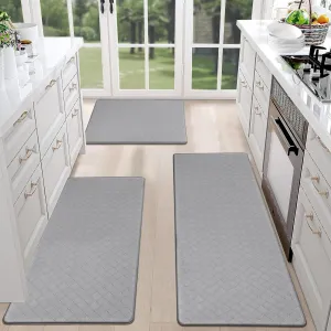 HEBE Anti Fatigue Kitchen Mats for Floor 3 Piece Set Non Slip Waterproof Comfort Standing Mat Runner for Home Office, Sink, Laundry