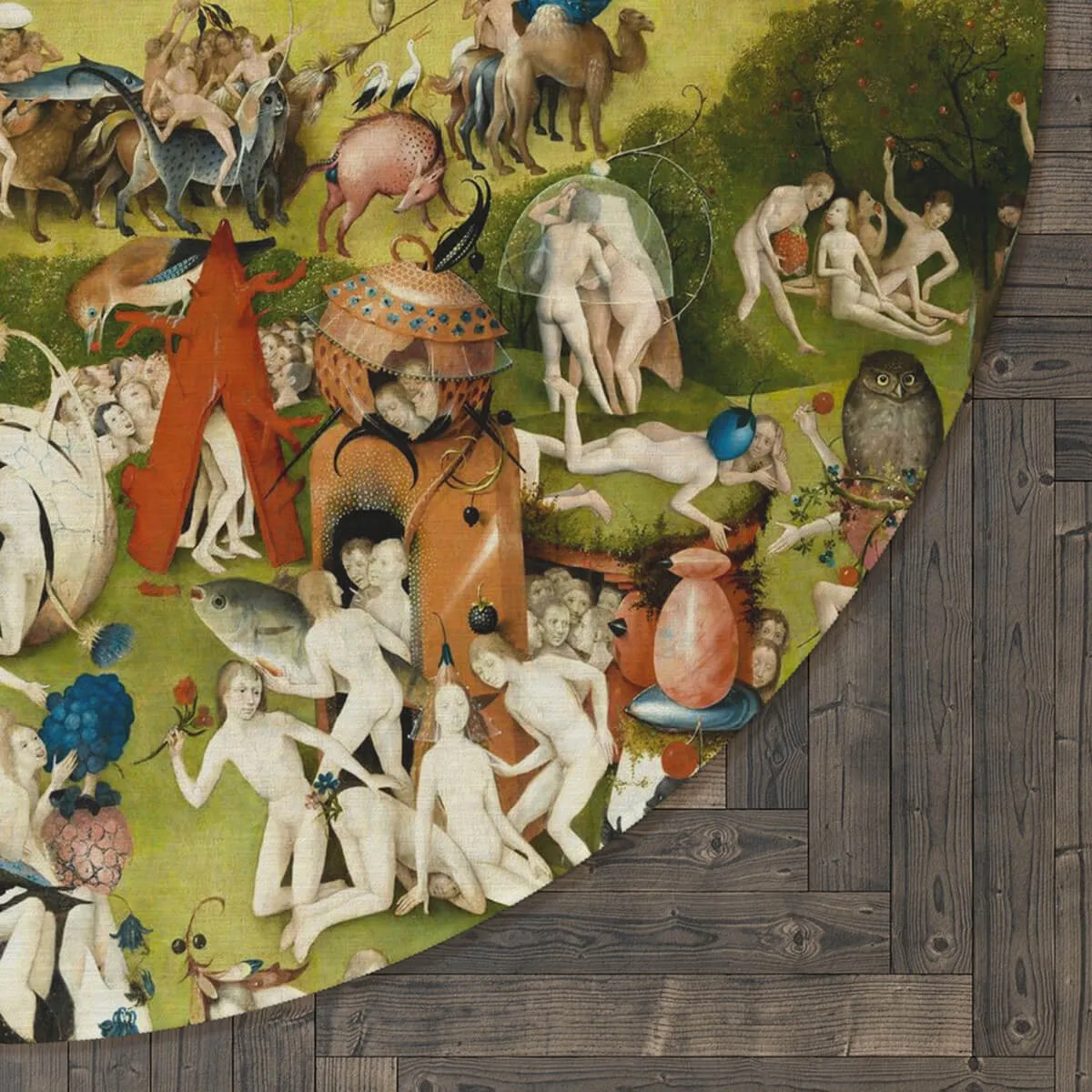 Hieronymus Bosch The Garden of Earthly Delights Round Mat