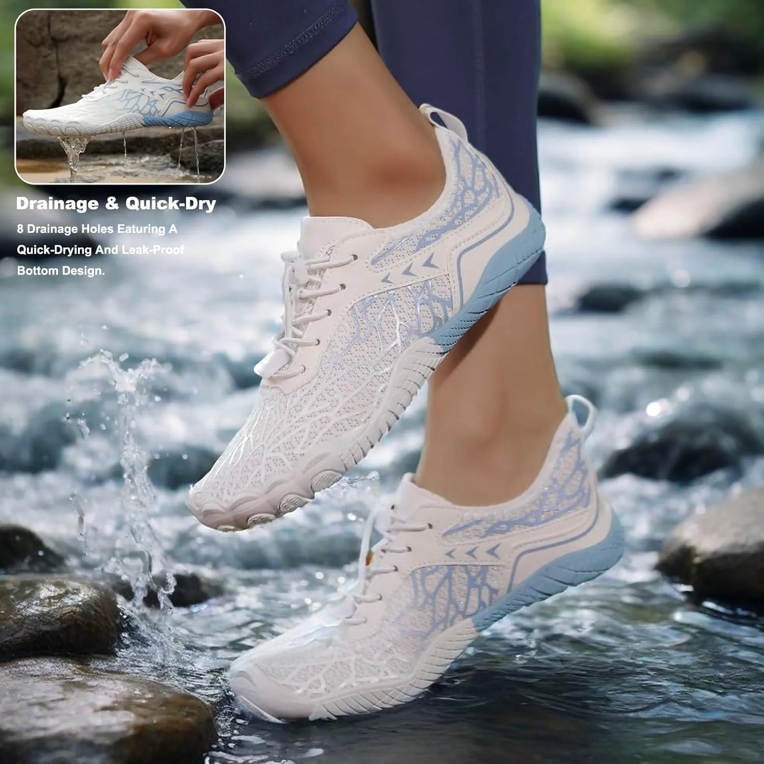 Hike Barefoot Shoes Womens Men,Unisex Barefoot Water Shoes Breathable, Anti-Slip Hiking Footwear for Athletic Wide Toe Shoe Footwear for Hiking, Walking, Running, Yoga, and Water Sports