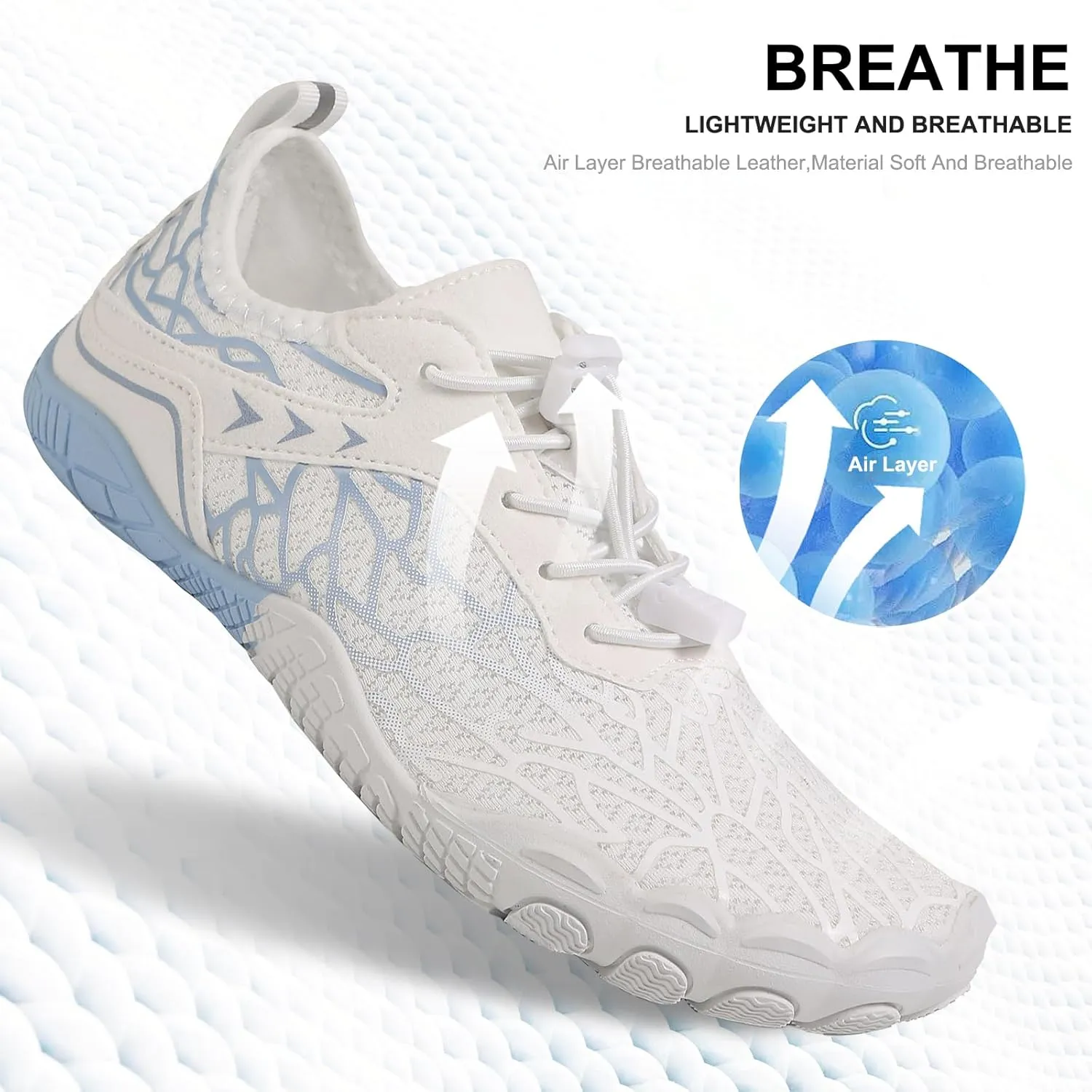 Hike Barefoot Shoes Womens Men,Unisex Barefoot Water Shoes Breathable, Anti-Slip Hiking Footwear for Athletic Wide Toe Shoe Footwear for Hiking, Walking, Running, Yoga, and Water Sports