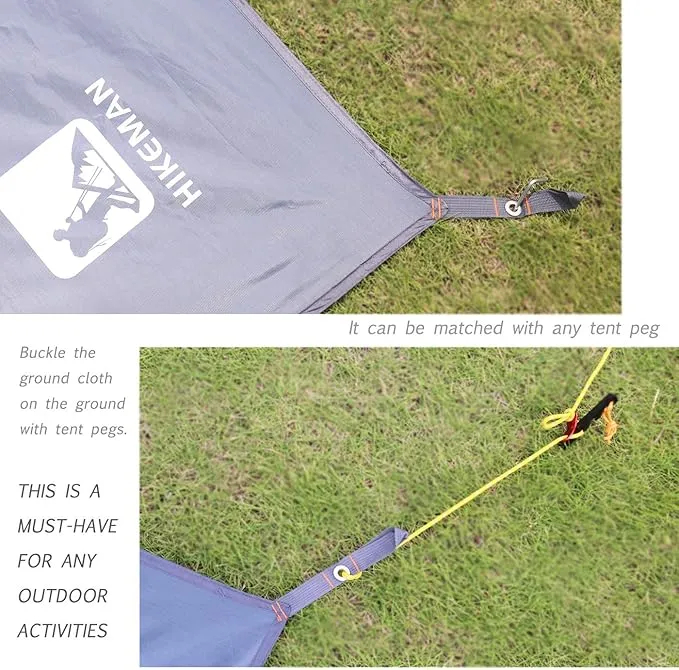HIKEMAN Waterproof Camping Tarp Portable Tent Footprint with Drawstring Bag Ground Cloth for Outdoor Hiking Picnic (XL-83”x83”)
