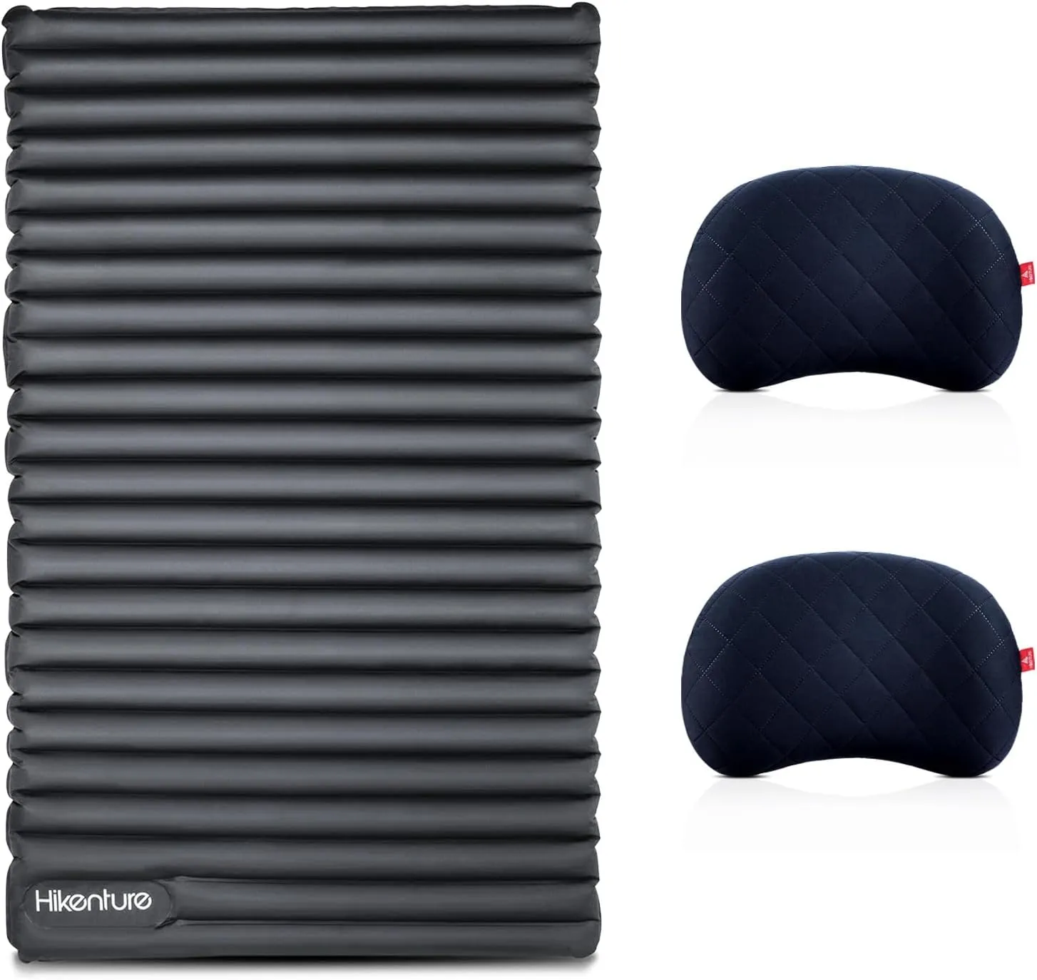 Hikenture Double Sleeping Pad Foot Pump with 2 Inflatable Camping Pillows Blue