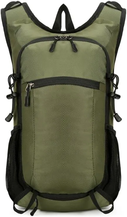 Hiking Backpack 20L Lightweight Outdoor Daypack Waterproof Wear Resistant Cycling Travel Bag Large Capacity for Trekking Use (Dark Green)