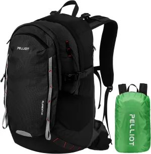 Hiking Backpack 30L Outdoor Camping Back Pack Waterproof Travel Daypack with Rain Cover for Women Men Black