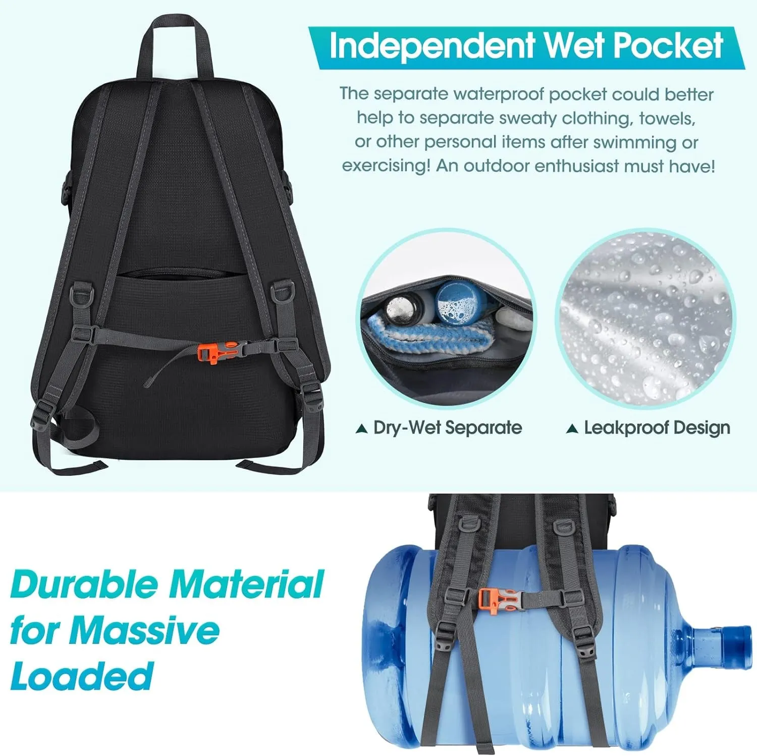 Hiking Backpack 40L Waterproof Camping Backpack Lightweight Packable Backpack for Women Men Outdoor Travel Daypack