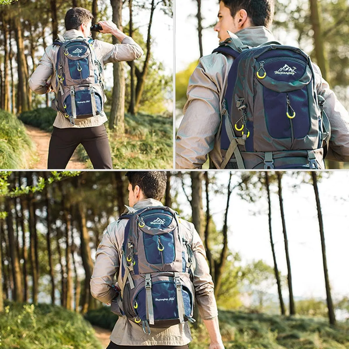 Hiking Backpack 50L Climbing Camping Backpack Large Rucksack for Trekking Travel Outdoor Sport(Navy)