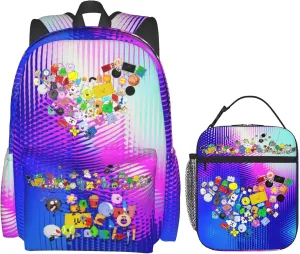 Hiking Daypacks Large-Capacity Backpack And Insulated Lunch Bag Combination Sets, Black2
