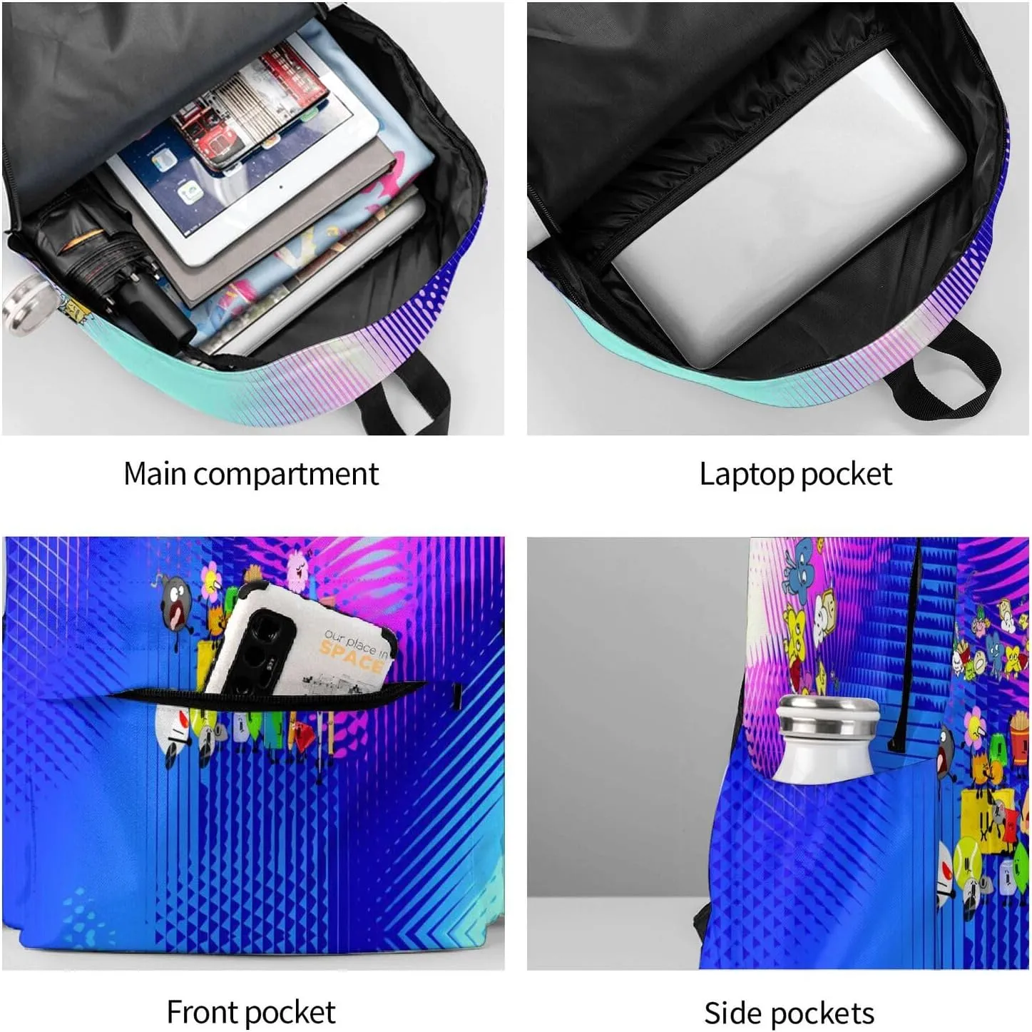 Hiking Daypacks Large-Capacity Backpack And Insulated Lunch Bag Combination Sets, Black2
