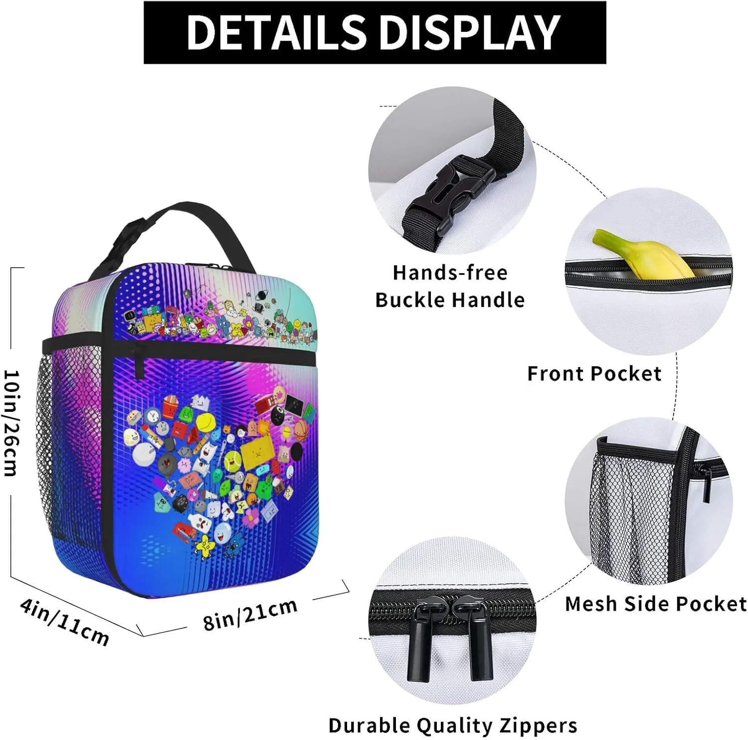 Hiking Daypacks Large-Capacity Backpack And Insulated Lunch Bag Combination Sets, Black2