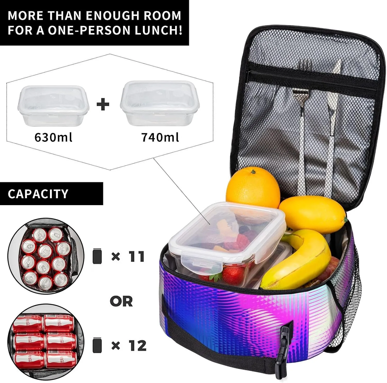 Hiking Daypacks Large-Capacity Backpack And Insulated Lunch Bag Combination Sets, Black2