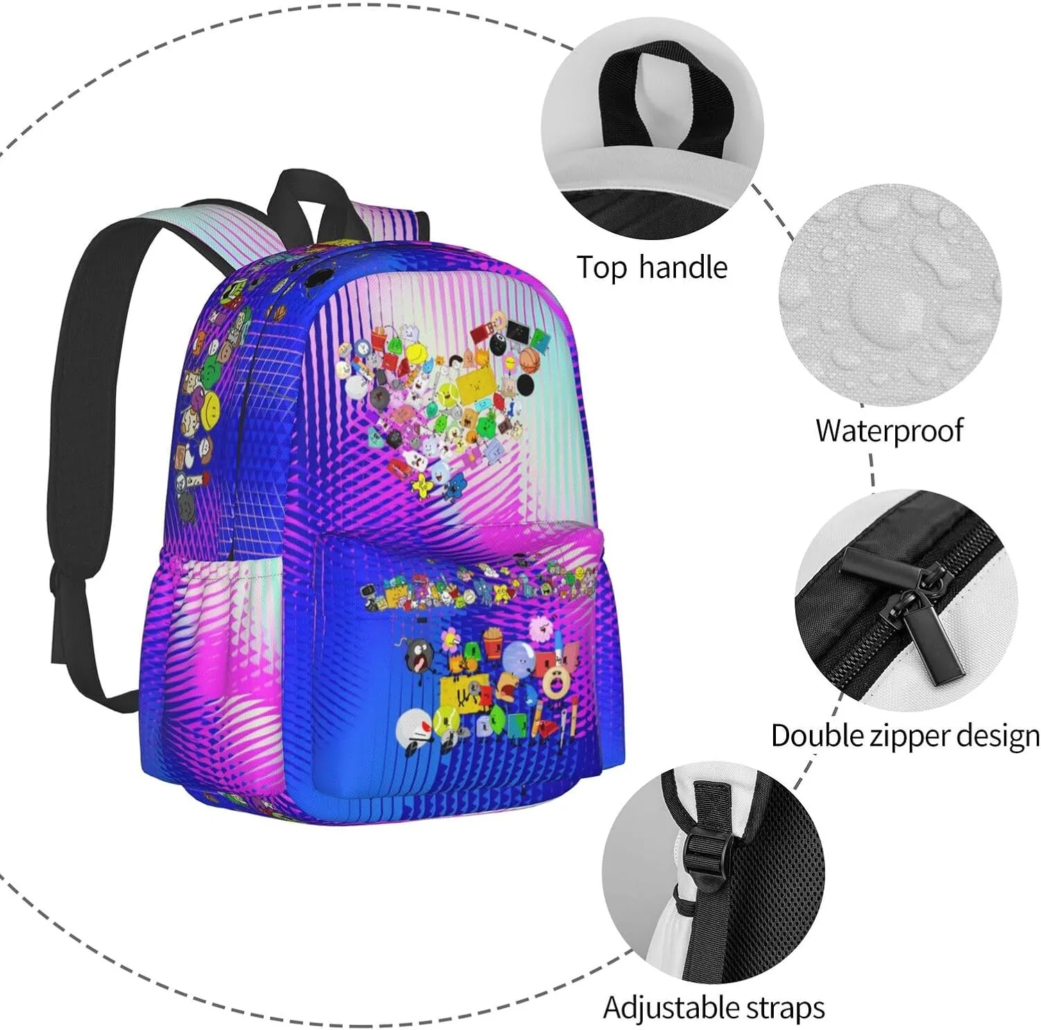 Hiking Daypacks Large-Capacity Backpack And Insulated Lunch Bag Combination Sets, Black2