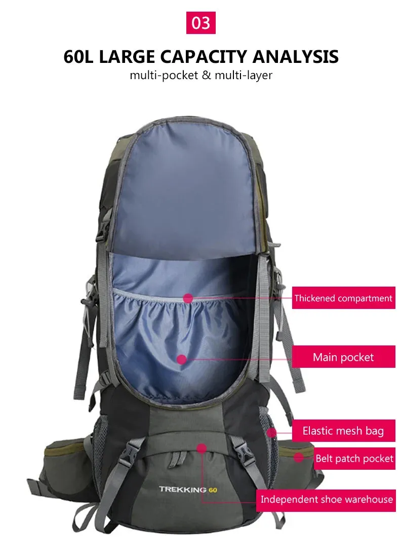 Hiking Mountaineering 60L Sport Full product range Large Rucksack Outdoor Camping Climbing Highly recommended  Backpack Men's Backpack Bag Hiking XA108Y Backpack
