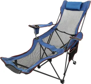 HJSQ Blue Camp Chair Camping Chairs Camping-Chairs Patio Furniture Outdoor Furniture Camping Accessories Patio Chairs Camping Gear Camping Chair Folding Chair Outdoor Chairs Camping Chairs Foldi