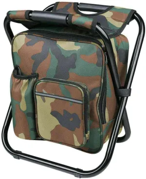 HKYH Foldable Fishing Chair Stool Backpack Hiking Camping Chair with Storage Cool Bag Patio Furniture Outdoor Furniture Camping Accessories Patio Chairs Camping Gear Camping Chair Fo