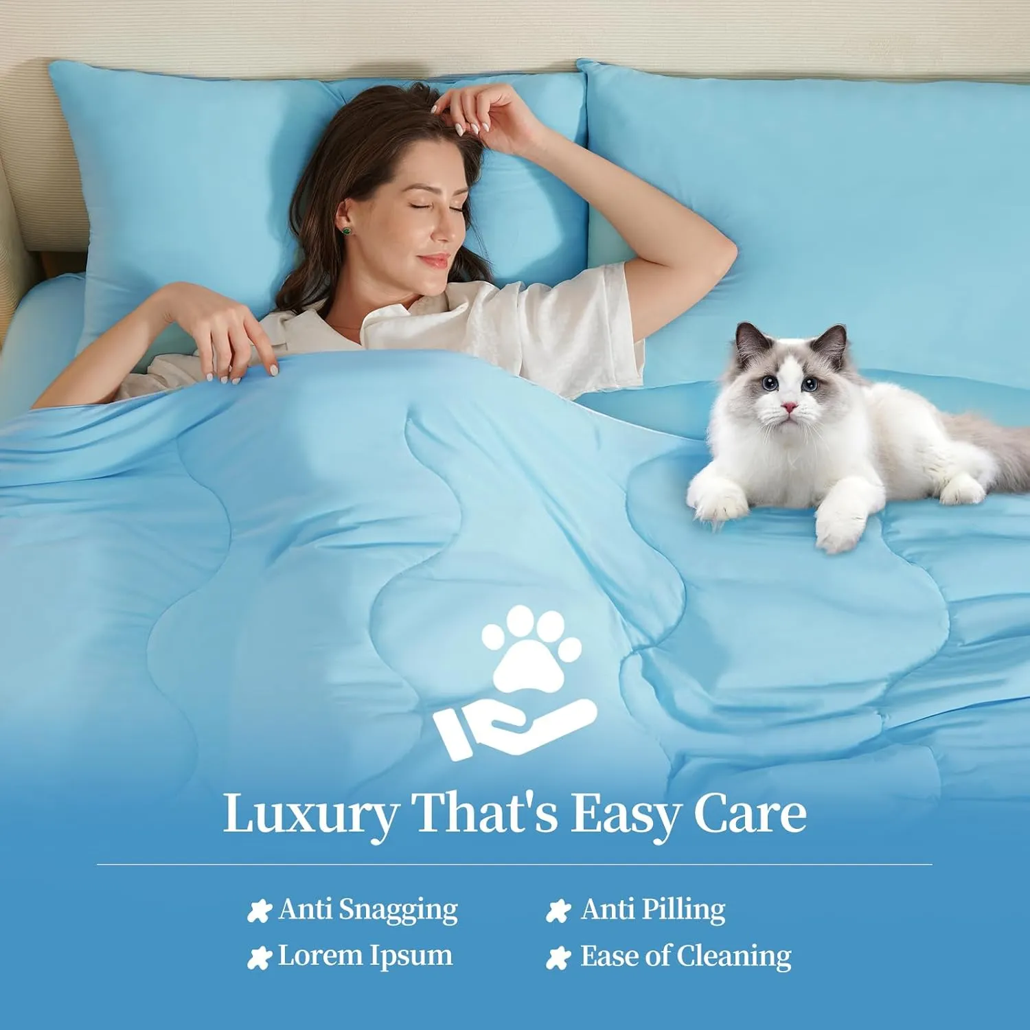 HLLBLL® Cooling Comforter, Ultra Cold Fiber Technology, All-Season Lightweight Blanket to Quickly Cool Down,Deep Sleep Throughout The Night (Aqua Blue, Full/Queen (90"x90"))